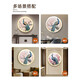 孔雀新中式发光玄关装饰画轻奢圆形入户led灯光画走廊过道壁挂画 吉祥孔雀1449 轻奢金(铝合金拉丝框)+直径50CM+遥控控制(接