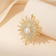 Qlady sun badge brooch high-end women's exquisite pin silk scarf buckle anti-exposure buckle suit accessories Teacher's Day gift