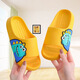 Remtin soft-soled slippers with a poop-stomping feel for men's home, non-slip, indoor, cute, boys and girls, breathable for all seasons, English bear - yellow, size 23-24 (foot length 14.5-15)
