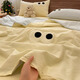 Enxing summer cream style machine washable cotton summer cool quilt set of three or four pieces for student dormitory single solid color thin air-conditioned quilt washed cotton-big eyes summer quilt milk yellow small blue grid children's summer quilt-100x150cm