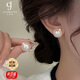 Jiuvia Pearl Earrings for Women Full of Diamonds S925 Silver High-Quality Retro Earrings 2025 Hot Style Gentle Elegant Versatile Earrings Full of Diamonds Pearl Earrings