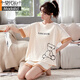 Modal pajamas for women in summer pure cotton cute thin student shorts for spring and autumn two-piece suit for outdoor wear GXT6630 L (recommended 95-115Jin [Jin equals 0.5 kg])
