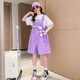 Disney Girls Marluts Suit Summer 2025 New Fashionable Girls Pantalones de manga corta Summer's Casta informales de verano Pink 120 cm Altura recomendada aproximadamente 110 cm