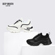 DEEP BREATH Deep Breath Women's Shoes Thick Sole Fashion Strap Curved Daddy Shoes Casual Shoes AX12242 Black 37