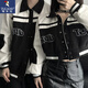 Woodpecker (Tucano) [conjunto de dos piezas] Traje de pareja Spring y Autumn 2025 American Fashion Brand Contrasting Color Baseball Jaqueta Chaqueta Hombres y mujeres Ropa Jacket de niños + Chaqueta de niñas [Set de dos piezas] S GIRLS BIÑOS S