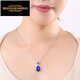 Yage sapphire pendant for women Japanese and Korean sterling silver plated 18k gold colored gemstone necklace precious gem tanzanite accessories