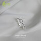 Shixiang girls single ring high-end exquisite 925 sterling silver white silver square diamond plain ring female open ring ins cold wind light square diamond open ring full body S925 silver