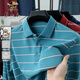 Old Man's Head (Laorentou) Klassiker gestreiftes langärmeliges T-Shirt für Männer im Frühling und Herbst reines Baumwoll Real Taschenlampe Business Casual Daddy's Base Shirt Men BJ3891 Red L