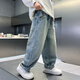 Pantalon de ThinkPire Boys's Gin Children's Jeans Pantalon pour enfants 2025 Été de taille moyenne pantalon décontracté pour enfants de taille moyenne 9-14 ans 25k801 Style d'été 150 taille recommandée 145 cm