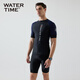 WATERTIME潜水服男士分体游泳衣冲浪服全身长袖浮潜水母湿衣 黑蓝短袖+黑蓝五分泳裤四件套日 2XL