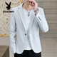Playboy (PLAYBOY) solid color suit men's casual suit Korean style slim trend handsome small suit jacket youth single suit spring and autumn men's wear gray L (105-120Jin Jin equals 0.5 kg)