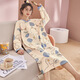 
Modal spring and autumn long-sleeved nightgown for women's autumn pajamas imitation cotton summer style 2025 new home clothing large size LX-16857 M