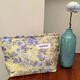 025 new yellow background purple flower niche cosmetic bag portable skin care product collection yellow background purple flower cosmetic bag