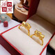 Zhongchi Gold Pixiu Ring 999 Pure Gold Couple Ring Leather New Style Transfer Bead Tail Ring Female Personalized Pure Gold Ring No. 8 1.45-1.55g