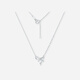 Saturday Fu PT950 platinum necklace for women platinum pendant bow birthday gift B0614839 40+5cm about 2.98g