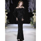 Chuangjing Yixuan Annual Meeting Dress for Women High-end Sequin Evening Dress for Women One Shoulder Sexy Long Sleeve Mermaid High-End Light Luxury Niche Black 2XL