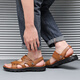 Sandales guerrières Chaussures masculines Chaussures de plage en plein air Sandales de sport à deux usages résistantes WSL (WZ) -1390 Brown jaune 41