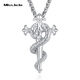 Miss JuJu pt950 platinum snake scepter pendant men's fine platinum cross pendant exquisite carving craftsmanship pre-sale pendant 6.1-6.3 grams + delivery silver chain