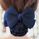 Xiangfu professional hair accessories Korean hair accessories elegant nurse bank hotel female working hair net bag hairpin two-section bow-blue-fine mesh