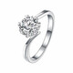Saturday Fortune 950 Platinum Twisted Arm Snowflake Diamond Ring One Carat Six-Prong Moissanite Diamond Ring Proposal Applicable 50 Points Women's Size 8 1