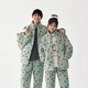 Kissing Cat Crayon Shin-chan co-branded couple pajamas for women winter three-layer quilted men's home clothes can be worn outside, women's M