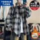Yooourthing American Retro Plaid Froot Men's Spring, осень и зима и зима плюс бархатная утолщенная пара универсальная повседневная рубашка куртка CJ9735-Yellow Plaid плюс бархат L (рекомендуется 110-130JIN [JIN равен 0,5 кг]))