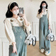 JOYNCLEON maternity overalls spring and summer 2025 new outer wear loose embroidered jeans maternity suit suit shirt + overalls L