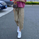 哈夫朵大码女装胖妹妹夏季套装女洋气显瘦条纹短袖T恤百搭休闲裤子女 1389火龙果上衣+裤子 【套装】 2XL 【建议130-145斤】