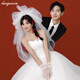 Le style de mariage de la mariée de Bian Qixin, la coiffure, les accessoires de cheveux, la robe de mariée, le certificat de mariage, les accessoires de proposition, la photo de studio photo, la photo de voyage, le fil de style fil gonflé, environ 80 cm (avec peigne à cheveux en métal)