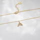 Mo Qianxue Necklace Fish Tail Full Diamond K Gold 2025 New Original Niche Star Same Style Simple Gift Necklace for Girls