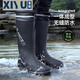 Rain boots men's lightweight waterproof shoes anti-slip rain boots chef shoes rubber shoes 3313 high tube buckle 41