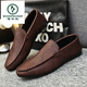 Woodpecker 2025 Nouveaux chaussures de gabares noir noir Chaussures en cuir haut de gamme Men de gamme basses à tendance à la tendance des chaussures pour hommes conduisés D838 Black 39