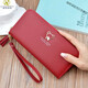 Kuqidaishu italienische Handwerksmünze Brieftasche junge Damen Lange Brieftasche süße Brieftasche Reißverschluss Kupplung Clutch Hand Grab Bag Schwarz