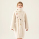 
Yuanyouling Light Luxury Fur Coat 2024 Autumn and Winter Girl Imitation Minky Fur Little Girl Fur Coat Medium-length Off-white Rainbow Button Minky Sweater 120