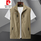 Pierre Cardin Outdoor im Freien Schnelltrockner Weste Frühling, Sommer- und Herbst-Multi-Pocket-Arbeit Anzug Weste Horse Clip Großer Größe Casual Jacket Khaki L.