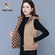 Woodpecker reversible women's down cotton vest 2024 new vest outer wear middle-aged and small autumn and winter vest for women pickle yellow XL recommended weight 115-130Jin Jin equals 0.5 kg