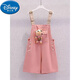 Disney Girls Kurzärärmungsanzug Sommer 2025 Neue Kinder mit mittlerer Ärmel Casual Little Girl Mode-Gurt-Shorts T-Shirt Khaki (Kurzärärmelte + Overalls) 150 Empfohlene Höhe von 145 cm