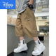 Pantalones cortos cargo para niños de algodón fino de verano para niños de Disney (Disney), pantalones deportivos de verano para niños sueltos y atractivos, pantalones de siete cuartos con bolsillos grandes de color caqui de moda 140 8-9 años 125-13549-61 Jin Jin es igual a 0,5 kg