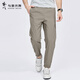 Danse avec le loup [trois défenses] Pantalon décontracté à séchage rapide pour hommes 2025 Été Nouvelle taille élastique pour les jeunes de la taille élastique 4005 kaki 701 L (175)