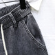 2025 Father élastique élastique à quatre saisons jeans épais jeans mascules petits pieds pantalon harem cordon de crampon pantalon papa 2362 gris noir 38 (recommandé 185-210jin [Jin est égal à 0,5 kg]))