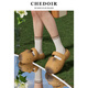 Chedoir2025 new ugly cute Kapibala hole shoes for women in summer thick sole wear lazy indoor bag-toe slippers Kapi brown 36-37 [suitable for sizes 36-37]