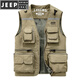 JEEP SPIRIT vest men's autumn and winter retro workwear vest vest outdoor fishing plus velvet sleeveless jacket for men 693 light gray L