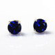 Zhongchi women's earrings sterling silver hypoallergenic non-fading round tanzanite earrings sapphire earrings Korean version versatile temperament main stone 7.0mm