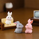 Computadora de escritorio de conejo blanco nuevo japonés y americano lindo decoración mini adornos pequeños regalos de cumpleaños de muñecas para niñas mini conejo 2 sin repetición
