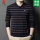 
MONTAGUT men's wool long-sleeved T-shirt men's striped sweater autumn middle-aged daddy's lapel polo shirt 5012-Narrow blue clip khaki M 165 suitable for 100-115Jin [Jin equals 0.5 kg]