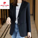 Pierre Cardin blazer women's 2026 spring and autumn new Korean style loose and versatile student mid-length top casual small suit for women apricot XL 131-145Jin Jin equals 0.5 kg
