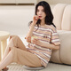 Modal 100% pure cotton pajamas for women in summer 2025 new cotton short-sleeved cropped pants for women home clothing set summer YY-N63648 L 105-125Jin [Jin equals 0.5 kg] Order before four o'clock, shipped on the same day