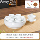 FANCYCHIC Chaoshan Kung Fu Tea Set Ceramic Tea Tray Covered Bowl Male Cup Teapot Teacup Light Luxurious Gold Painted Complete Set for Office and Home Use a White Jade Porcelain Eight-inch Tea Tray Set Covered Bowl Style
