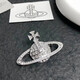 Vivienne Westwood Queen Mother Brooch Women's Genuine Saturn Full Diamond Brooch Suit Accessories Badge Gift for Men and Women Silver - Large