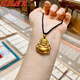 Fuhuang Jewelry Ancient Method Inherited Big Belly Maitreya Buddha Pendant for Women 999 Pure Gold Covered with Silver and Laughing Buddha to Keep Safe and Safe for Your Girlfriend during the Holidays Gold Covered Silver Maitreya Buddha Pendant Covered with 2.5 Grams of Gold and Black Rope